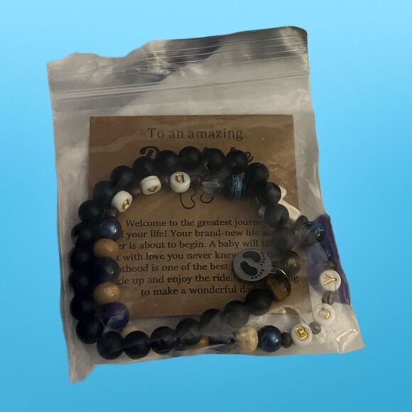 NIP New Dad Baby Boy Beaded Charm Bracelet - Picture 1 of 3